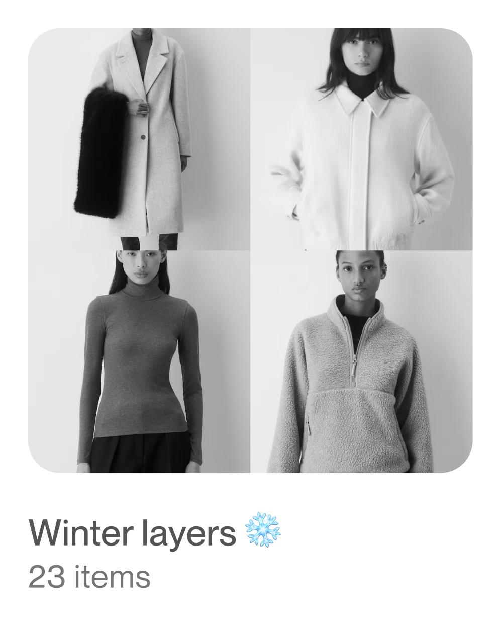 Winter layers collection — 23 items