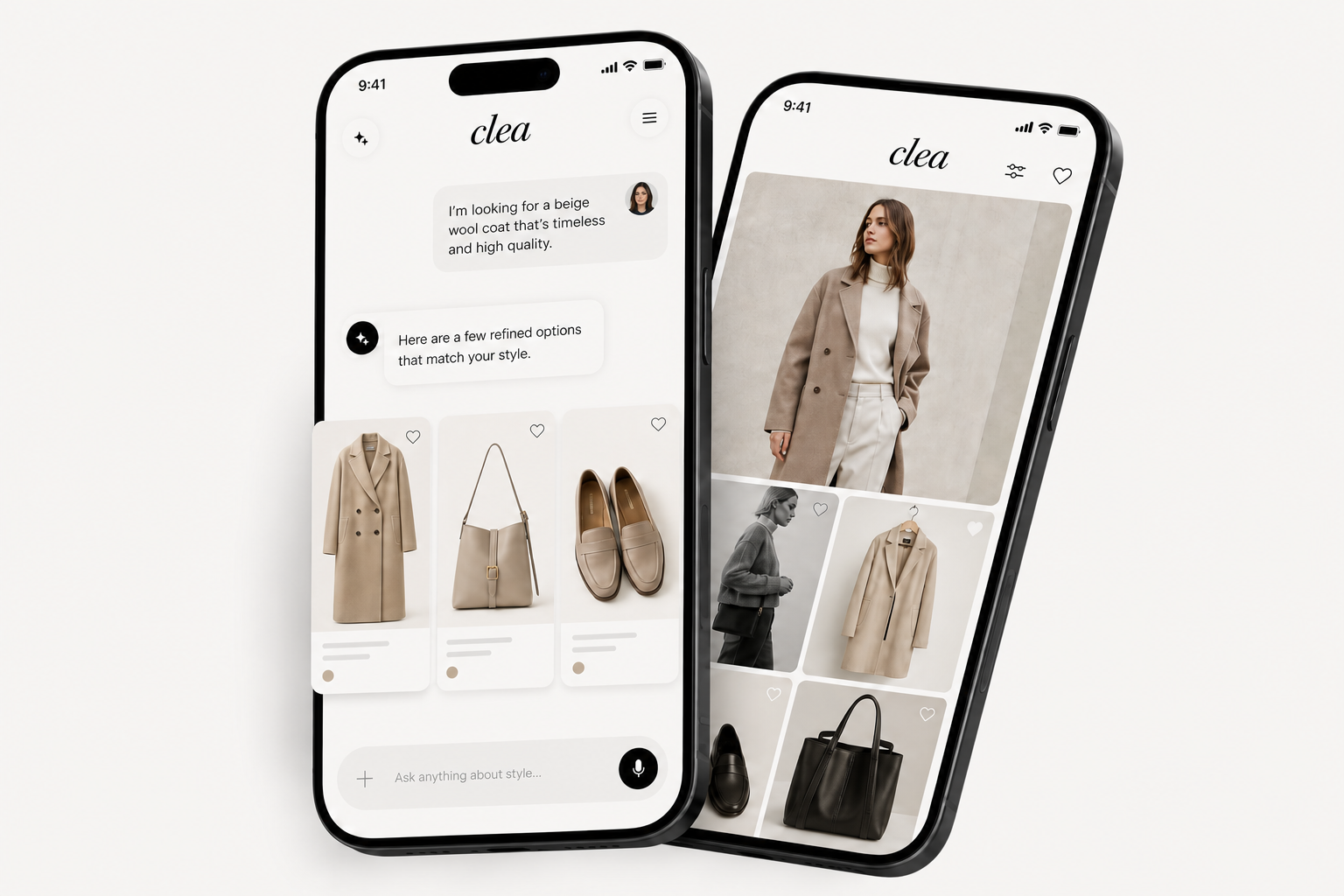 Clea AI-søk med chat og produktforslag