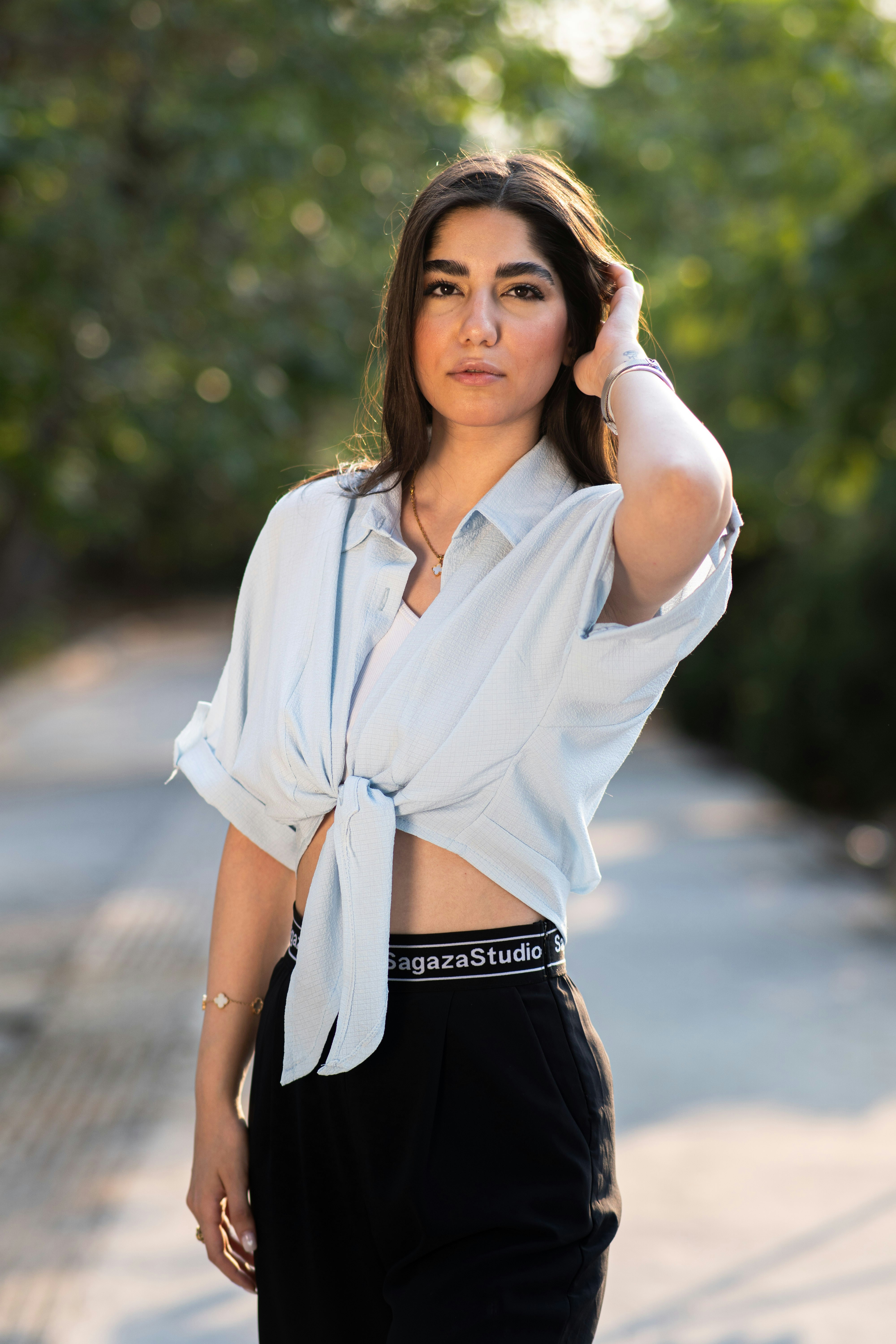 Ara Sheer Long-Sleeve Top