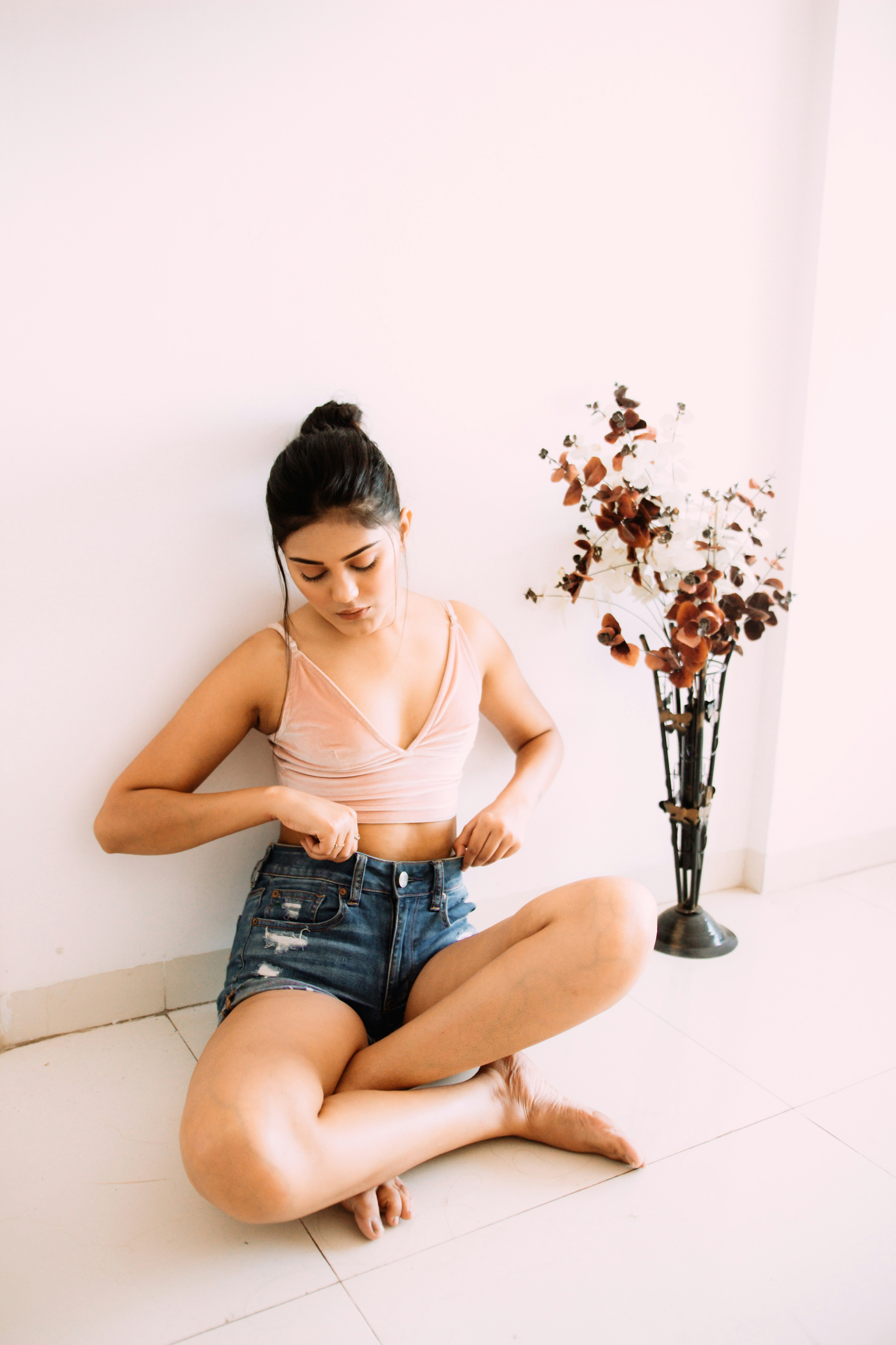 High-Waist Denim Shorts